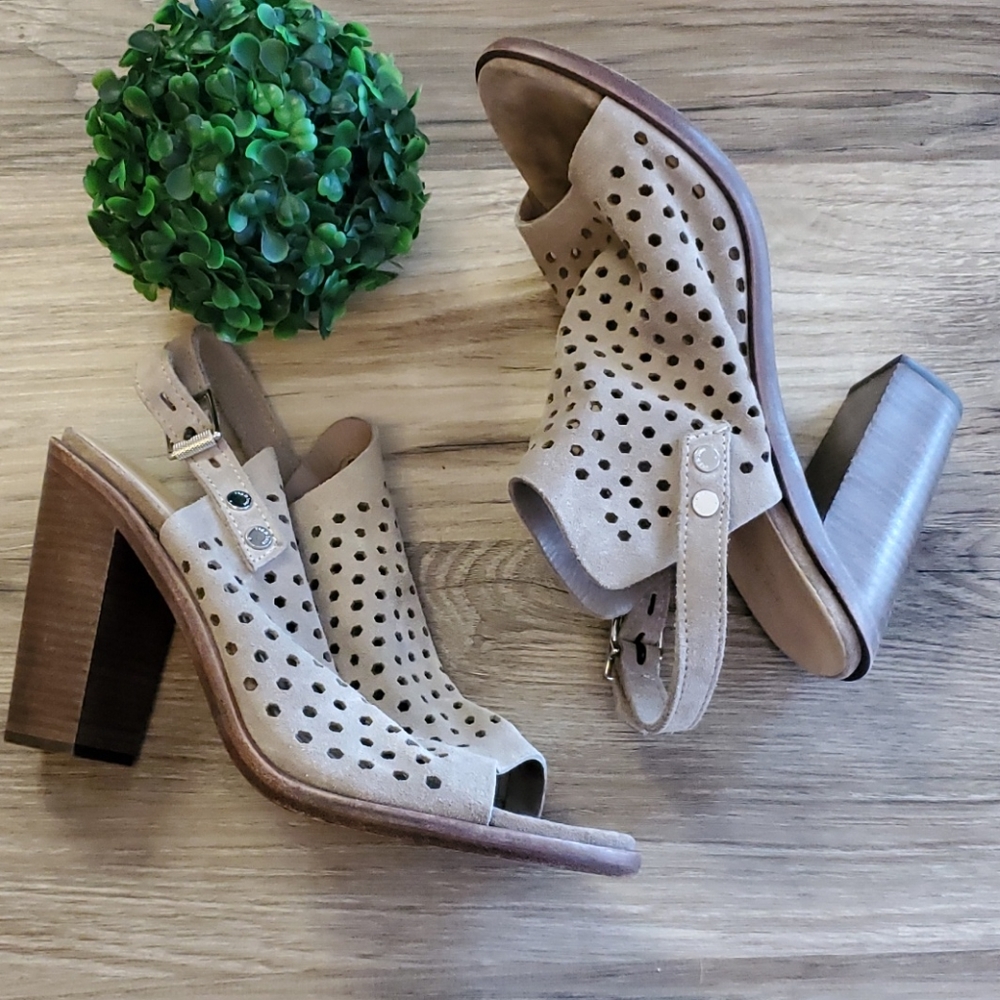 Rag And Bone Wyatt Gray Perforated Block Heels - image 2